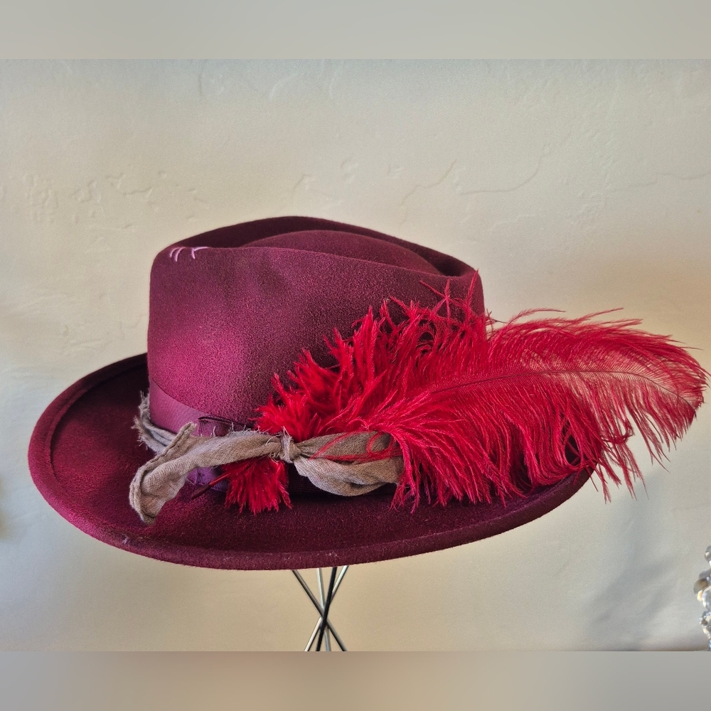 Wyeth Burgundy Fedora Distressed